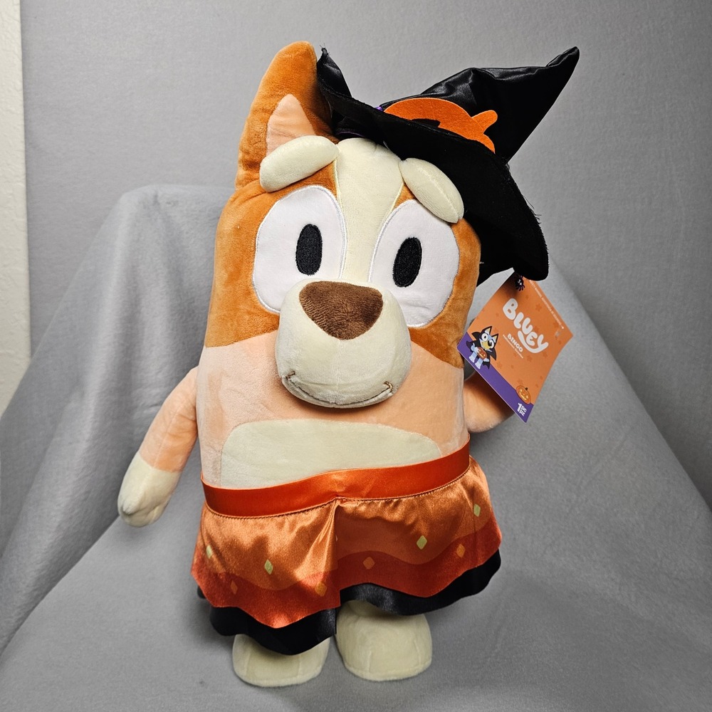 Bluey Bingo Halloween Witch Porch Greeter 24" Gemmy Cute Spooky Decor NWT